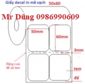 Giấy in tem mã vạch 1 tem 100x150 (mm) x 50m   